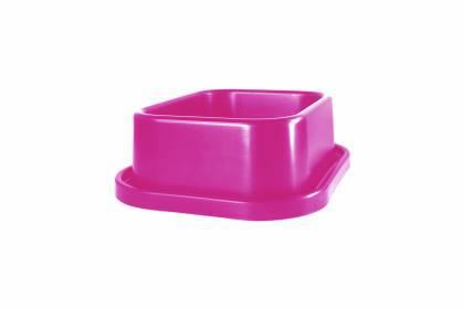 COMEDOURO QUADRADO ANTI-FORMIGA 350ML - ROSA