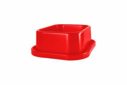 COMEDOURO QUADRADO ANTI-FORMIGA 350ML - VERMELHO