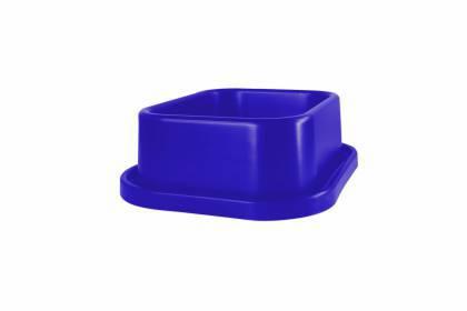 COMEDOURO QUADRADO ANTI-FORMIGA 350ML - AZUL