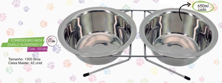 COMEDOURO INOX DUPLO G