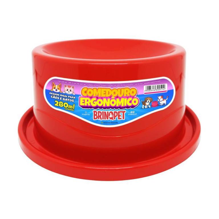 COMEDOURO ERGONOMICO - VERMELHO