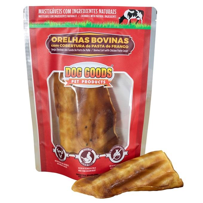 DOG GOODS - ORELHA BOVINA COM PASTA DE FRANGO