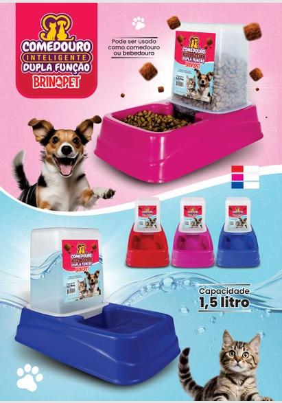 COMEDOURO DUPLA FUNÇÃO - ROSA