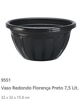 Rischioto - Vaso Redondo Florença 7,5 Litros - Preto