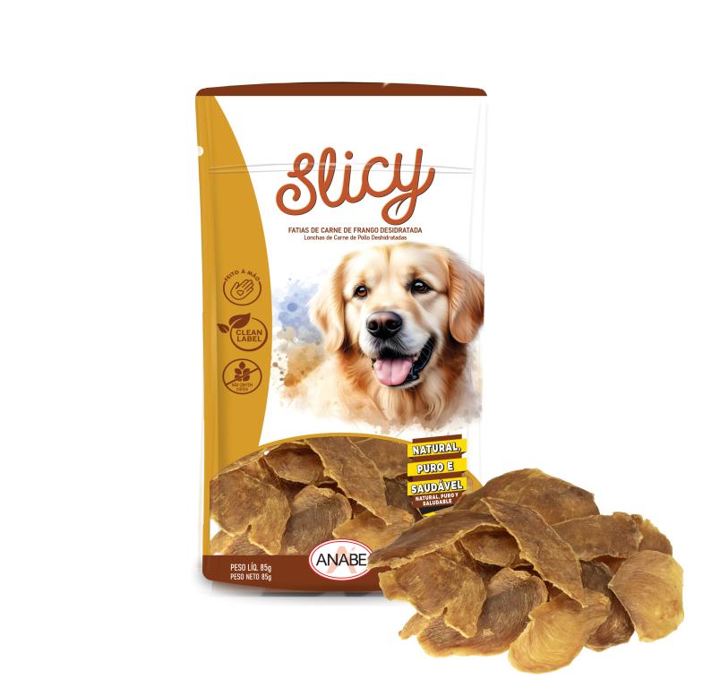 DOG GOODS - FRANGO DESIDRATADO - SLICY CÃES - PAC. C/ 85G.