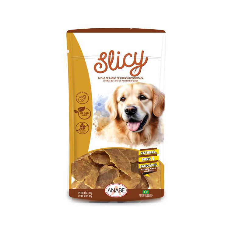 DOG GOODS - FRANGO DESIDRATADO - SLICY CÃES - PAC. C/ 85G.