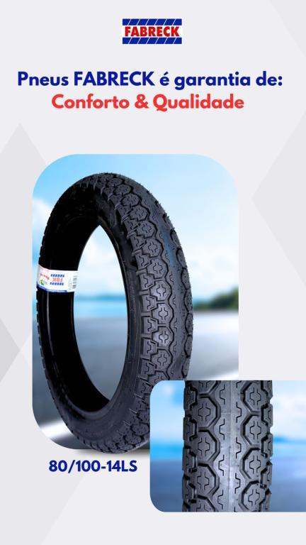 pneu tras. 80/100x14 biz novo:fabreck