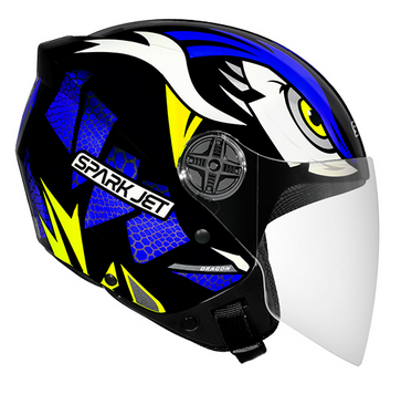 capacete spark dragon 58 pto/azul