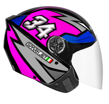 capacete spark jet 34 60 pto/rosa