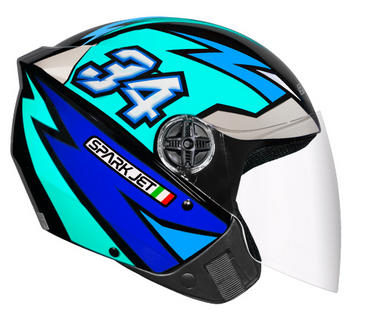 capacete spark jet 34 60 pto/tifany