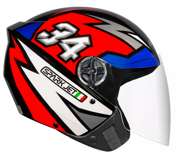capacete spark jet 34 60 pto/verm