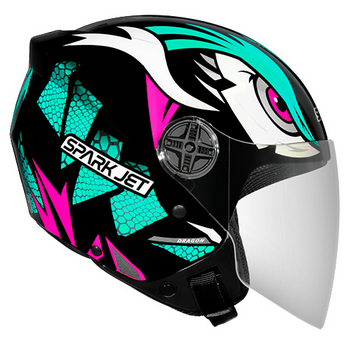 capacete spark jet dragon 60 pto/tifany