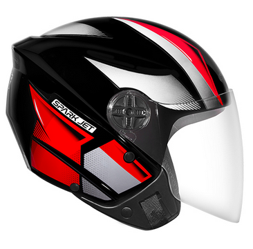 capacete spark jet square 58 pto/verm