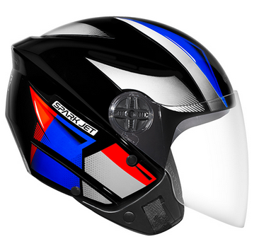 capacete spark jet square 60 pto/azul