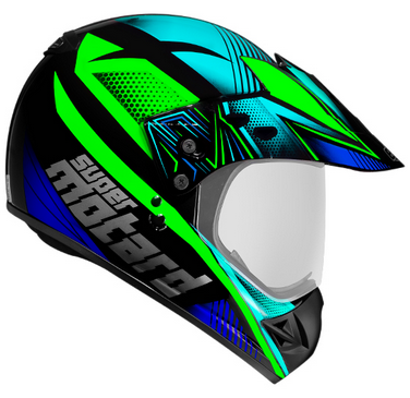 capacete sup motard action 58 pto/verde