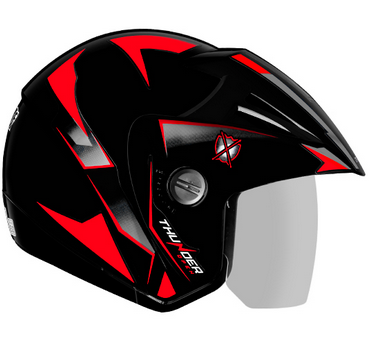 capacete thunder open steel 60 pto/verm