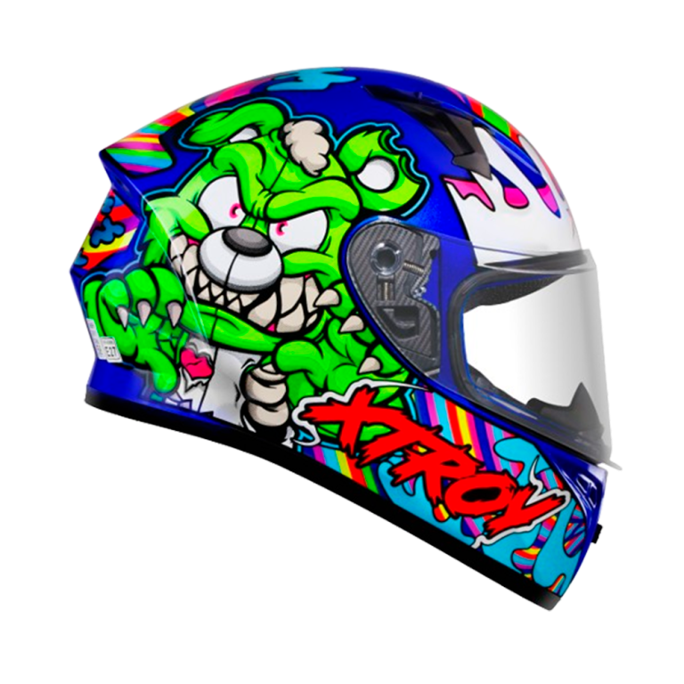 capacete x troy ff 526 ted 58  azul/verde