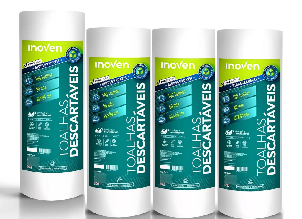 CAIXA MASTER TOALHA BIODEGRADAVEL C/ 4 ROLOS - INOVEN