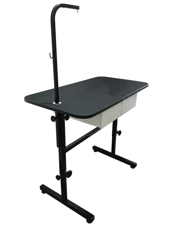 (SOB ENCOMENDA) MESA DE TOSA PLENITUDE COM REGULAGEM DE ALTURA, GAVETAS BRANCAS E GIRAFA - TAMPO 110