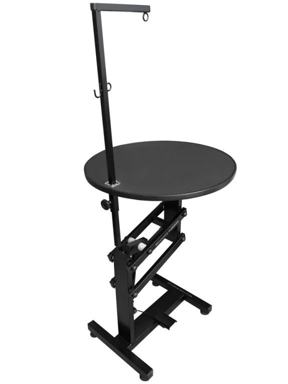 MESA DE TOSA PLENITUDE PNEUMATICA BASE GIRATORIA - TAMPO REDONDO 65CM PRETO