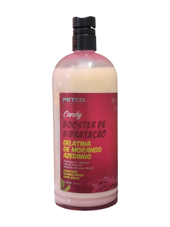 BOOSTER DE HIDRATAÇAO GELATINA DE MORANGO AZEDINHO 1L - PETCO.