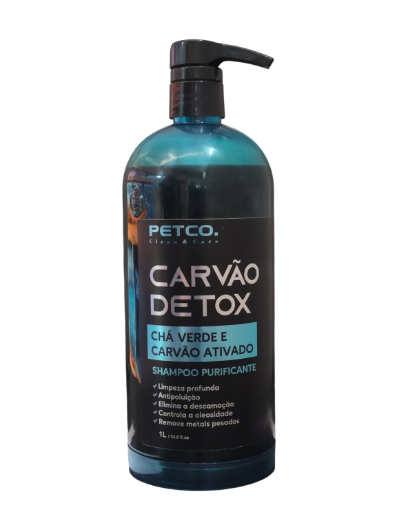 SHAMPOO PURIFICANTE DETOX CARVAO ATIVADO + CHA VERDE 1L 1:10 - PETCO