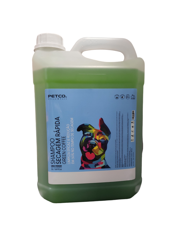 SHAMPOO SECAGEM RAPIDA GREEN COFFEE 5L 1:5 - PETCO