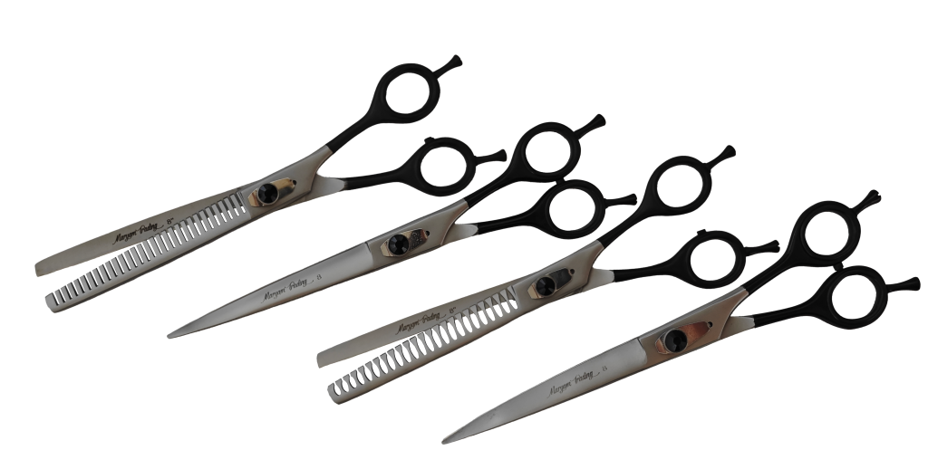 KIT TESOURA PRATA FOSCO CABO REVESTIDO PRETO 8'' - MARYAM TRADING