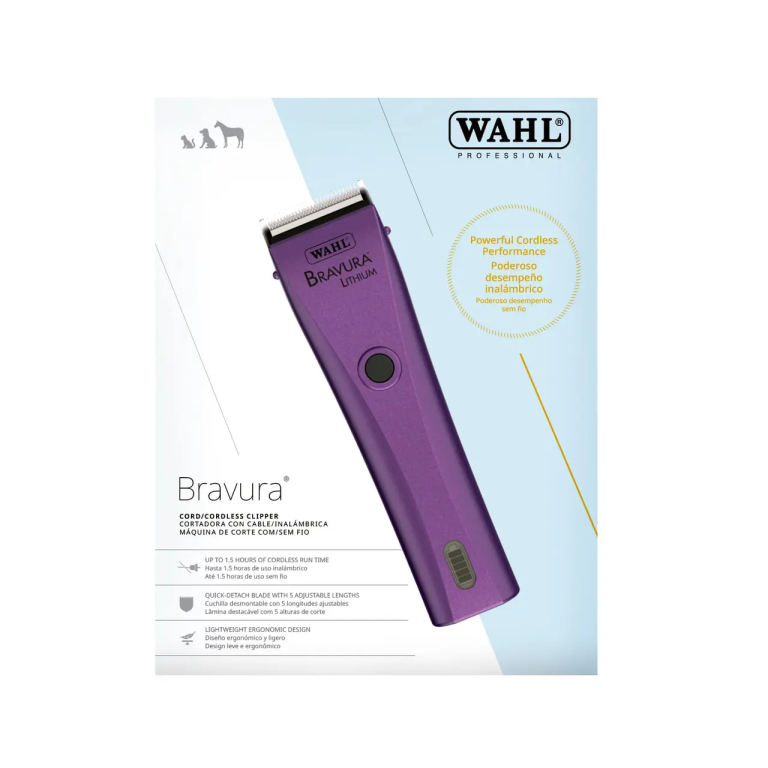 MAQUINA DE TOSA ANIMAL BRAVURA PURPLE - BIVOLT - WAHL