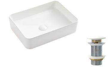 CUBA DE SOBREPOR RETANGULAR 50X37 COM ACABAMENTO DA SUPERFICIE NA COR BRANCA FOSCA - CÓDIGO: R140503713WF