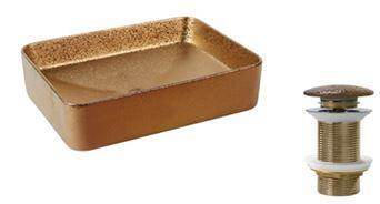 CUBA DE SOBREPOR RETANGULAR 50X37 COM ACABAMENTO DA SUPERFICIE NA COR  ROSE GOLD FOSCA - CÓDIGO: R155503713RF