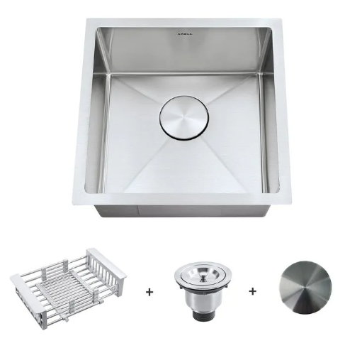 CUBA SOLO 4040 INOX ESCOVADO C/ ACESSÓRIOS1 x ARE-STD40401 x ARE-V114-01-AE / 1 x ARE-V114-02-AE / 1 x ARE-E04