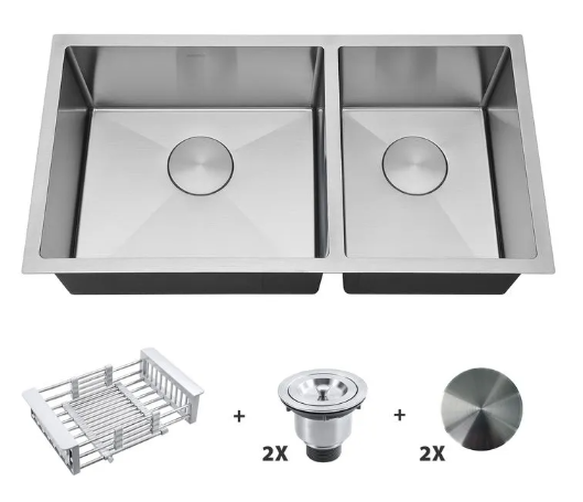 CUBA SOLO 453040 INOX ESCOVADO C/ ACESSÓRIOS1 x ARE-STD4530402 x ARE-V114-01-AE / 2 x ARE-V114-02-AE / 1 x ARE-E04