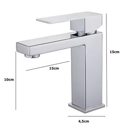 Torneira Monocomando Quadrada Para Banheiro