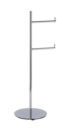 Papeleira Chão Dupla Round Inox Polido Crismoe