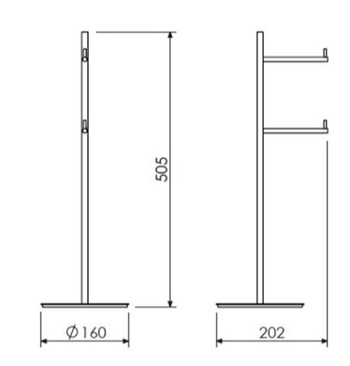 Papeleira Chão Dupla Round Inox Polido Crismoe