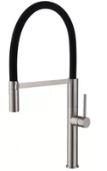 Misturador monocomando - Aço Inox escovado/ Borracha preto