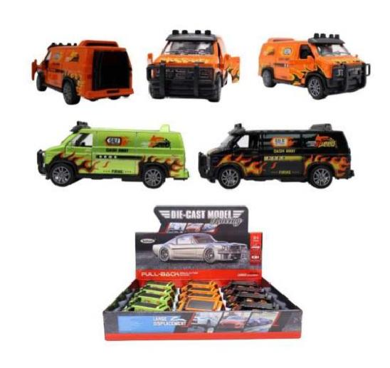Carrinho De Ferro Vans  Colecionavel 13X5X4Cm Fricção - Golden Rio