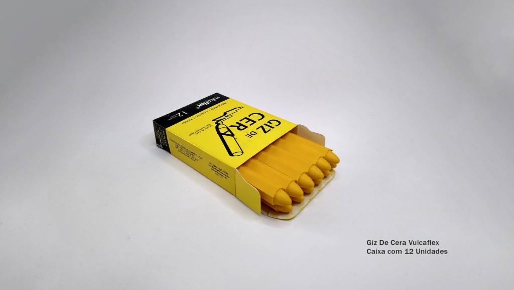 GIZ DE CERA AMARELO CAIXA C/ 12 - VULCAFLEX