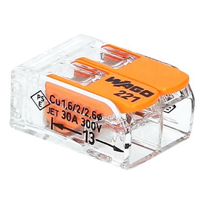 CONECTOR EMENDA 2 POLOS 6MM WAGO