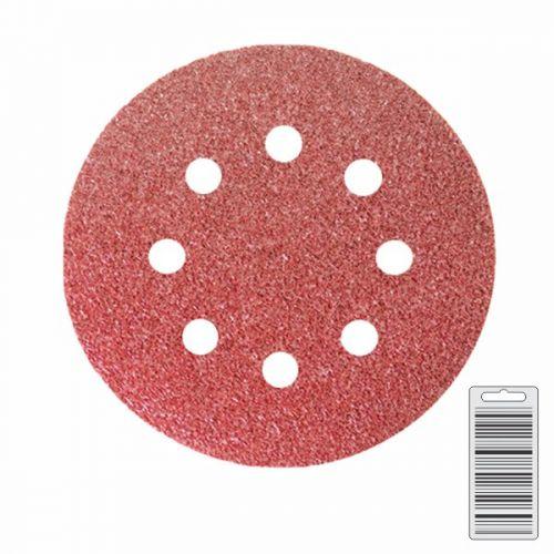 LIXA DISCO C/VELCRO 125MM #120 8 FUROS C/05 738069
