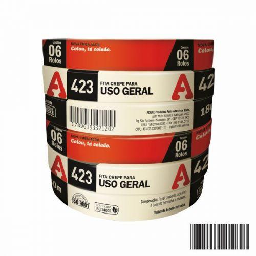 ADERE FITA CREPE USO GERAL BEGE 423 24MMX50M 00355206418