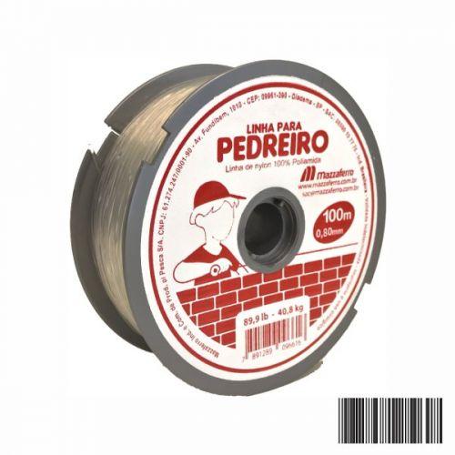LINHA PEDREIRO MAZZAFERRO 0,80MM 100M TRANSPARENTE