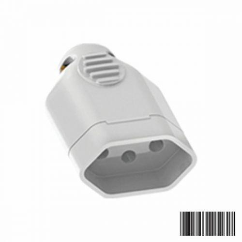 PLUGUE PROLONGADOR FEMEA 2P+T 10A 250V BRAN.