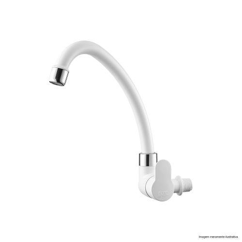 TORNEIRA PAREDE BICA MOVEL AREJADOR FIXO TIVOLI BRANCA/CROMADA HERC 1000000520