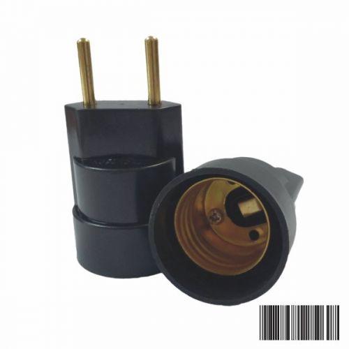 SOQUETE C/PLUGUE E-27 4A 250V PRET.1423