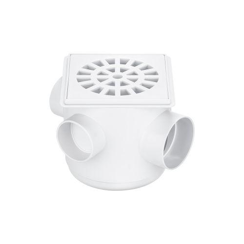 CAIXA SIFONADA 100x100x50MM COM GRELHA QUADRADA HERC 259