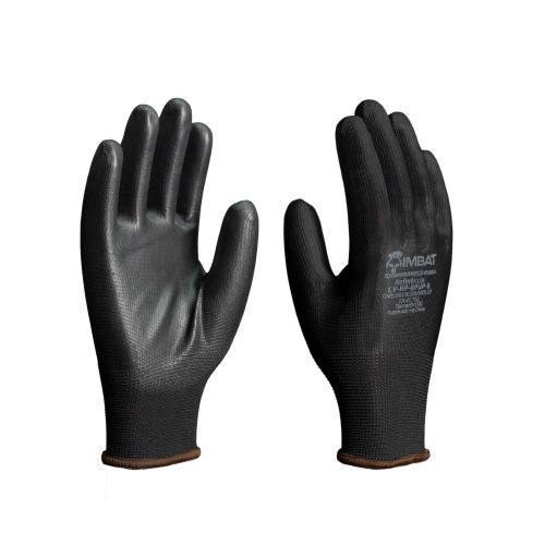 LUVA EM POLIESTER C/PU PRETA 8 (M)