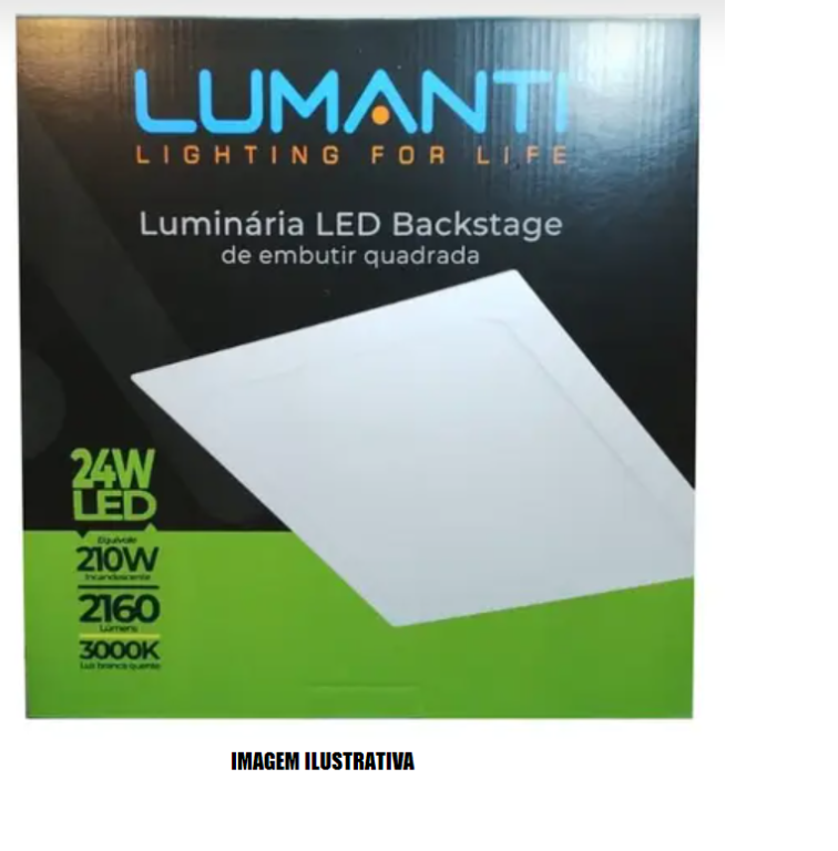 LUMINARIA SOBREPOR QUADRADA BACKSTAGE LED 24W AUTOVOLT 6500K 286X286X27 2160LM