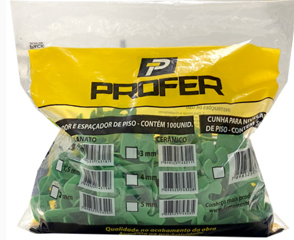 BASE NIVELA PISO 1.0MM VERDE 100PC PROFER